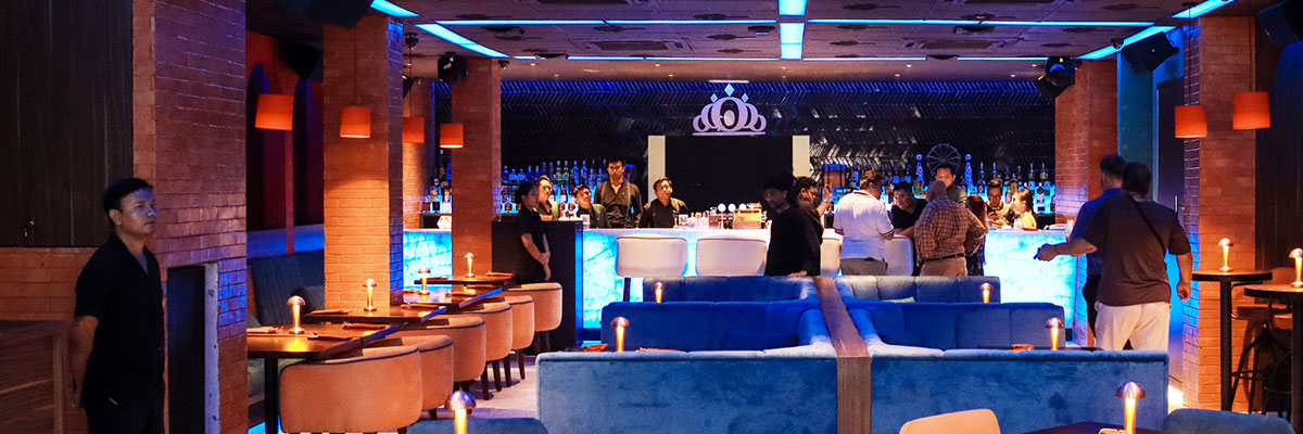 Restaurant and bar interior at Queen's Tandoor Indian Restaurant Bali